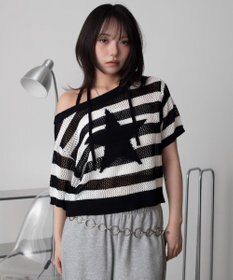 WEGO オフショルメッシュニット（S）