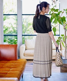 Tiaclasse クロシェ編み配色ニットスカート