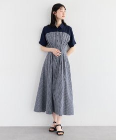 YECCA VECCA ハーフスリーブベアドッキングワンピース