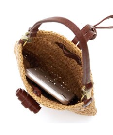 IBIZA ラフィア　スマートフォンポシェット