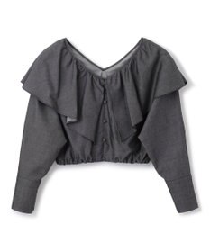 uncrave 【手洗い可】シャンブレー ラッフル ブラウス（uncrave WHITE）