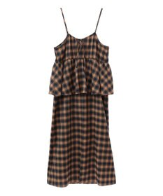Green Parks チェックペプラムキャミワンピース