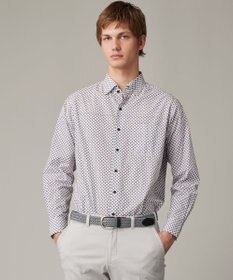 JOSEPH ABBOUD 【オーガニックコットン使用】ジオメトリックパターンシャツ ライラック系5