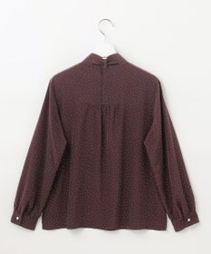 J.PRESS LADIES 【洗える】フェミニッシュパウダー dots ボウタイ ブラウス