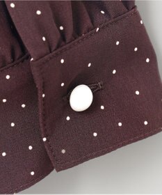 J.PRESS LADIES 【洗える】フェミニッシュパウダー dots ボウタイ ブラウス