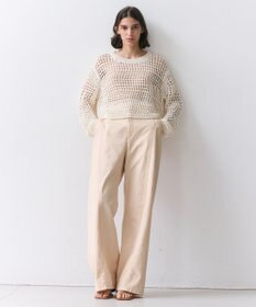 BEIGE， PREHNA / コットンツイル カービーシームワイドパンツ