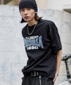 WEGO 【機能T】接触冷感アクセ付きグラフィックT
