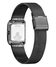 CITIZEN 【光発電エコ・ドライブ】ハンサムなスクエアケース 替えバンド付き ブラック ネイビー