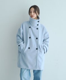 YECCA VECCA ウール混ミドル丈スタンドカラーコート