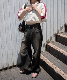 WEGO 刺繍ハーフジップT