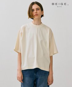 BEIGE， 【BEIGE,ecru/WEB限定・洗える】JERSEY STITCH / コットンハーフスリーブトップス