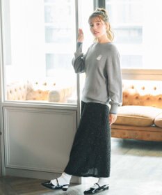 Feroux 【猫カフェMOCHAコラボ】しらたまくん刺繍 ニット