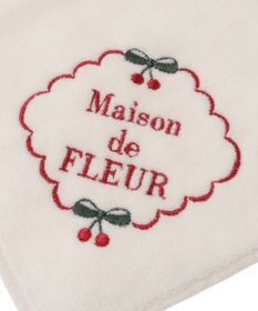 Maison de FLEUR チェリー刺繍タオルハンカチ