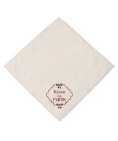 Maison de FLEUR チェリー刺繍タオルハンカチ