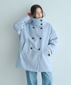 YECCA VECCA ウール混ミドル丈スタンドカラーコート