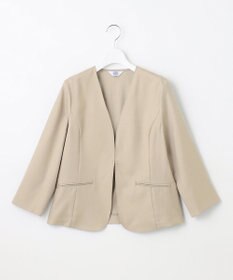 J.PRESS LADIES 【セットアップ対応・洗える・UVケア・速乾】 OXIJEWELストレッチ ノーカラー ジャケット