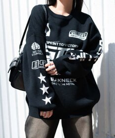 WEGO スポーツグラフィックジャガードニット