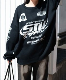 WEGO スポーツグラフィックジャガードニット