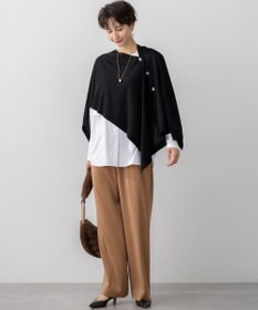 23区 L 【洗える】コンパクトウール マルチウェイ ニットポンチョ