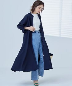 組曲 【WEB限定】クレープストレッチ シャツワンピース