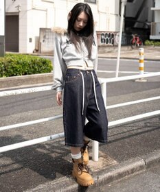 WEGO ファーフードショートZIPパーカー