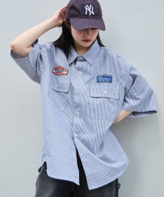 WEGO 【ユニセックス着用ITEM/MLサイズ展開】オックスフォードワッペンシャツ（SS）