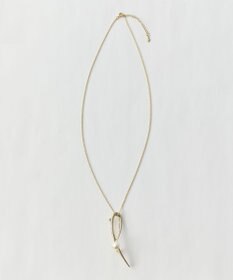 Phoebe 2wayスタイリッシュクロスカーブパールブローチネックレス　ゴールド