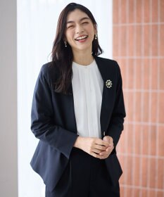 ANY L イージーケアライトストレッチノーカラージャケット