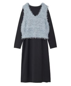 Green Parks ＳＥＴ２点ベスト＋リブワンピース