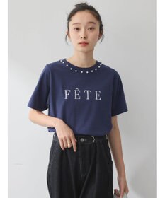 earth music&ecology 襟パール刺繍ロゴＴシャツ