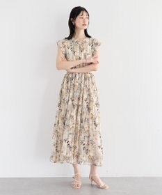 YECCA VECCA ぼかし柄プリーツワンピース