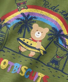 MIKI HOUSE HOT BISCUITS 【80-120cm】 サーフ柄 スラブ天竺 半袖Tシャツ
