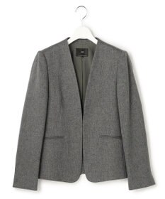 23区 L 【先行予約】ウールライクカルゼ Vネック ノーカラージャケット