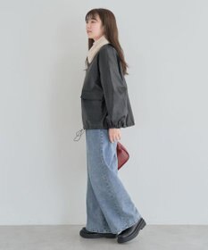 Green Parks ・ＥＬＥＮＣＡＲＥ　ＤＵＥフェイクレザーＺＩＰブルゾ