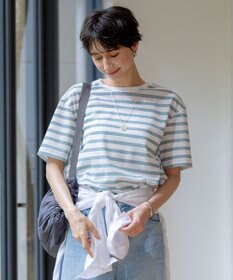 23区 【洗える】シアーフライスボーダー Tシャツ