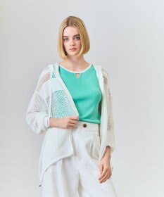 GRACE CONTINENTAL ボーダーメッシュフーディ