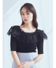 earth music&ecology デコルテチュールニットプルオーバー