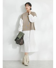CRAFT STANDARD BOUTIQUE 【洗える】ニットベスト+シャツワンピースSET-B