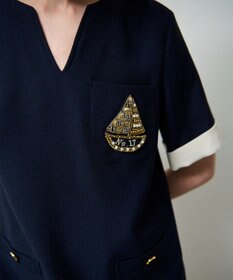 GRACE CONTINENTAL ビジューエンブレムワンピース