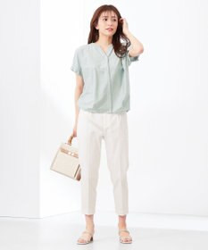 ANY SIS S シルケットストライプ スキッパー カットソー