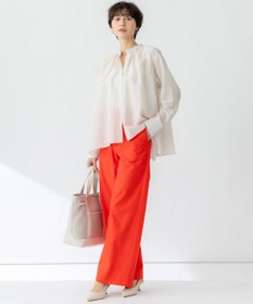 23区 【洗える】シアーコットンシルク ハンカチーフヘム デザイン シャツ