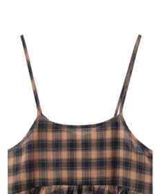 Green Parks チェックペプラムキャミワンピース