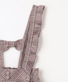 ANY KIDS フリル チェック サロペット