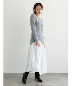 Te chichi 【宮本茉由着用】リブニットドッキングアシメワンピース