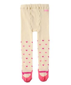 MIKI HOUSE HOT BISCUITS 【70-120cm】 プチハート柄 バレーシューズ風タイツ