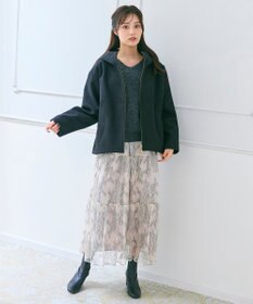 Feroux ニット×ティアードレース スカート