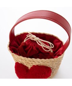 UNBILLION カシュカシュ cachecache / ハート付ラフィアバケットトート カゴバッグ