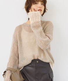 AMERICAN HOLIC モヘアライク配色ニットプルオーバー