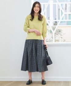 ANY L 【ウエストゴム】タックギャザーフレアスカート