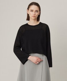 ICB 【洗える】 リネンレーヨンハイゲージ クロップドプルオーバー